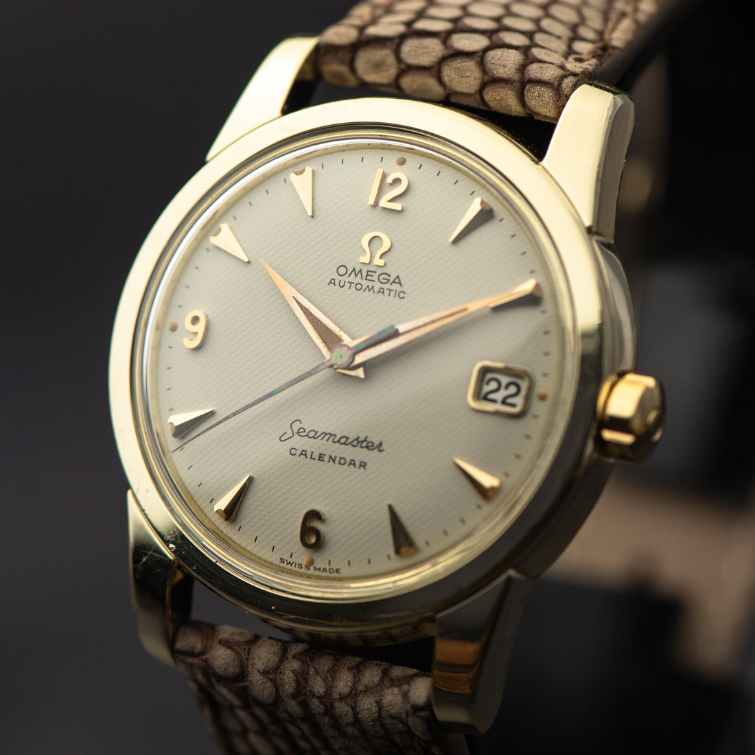 1959 OMEGA SEAMASTER CALENDAR BIG LOGO HONEYCOMB EXPLORER CAL. 503 REF. 2992-3SC