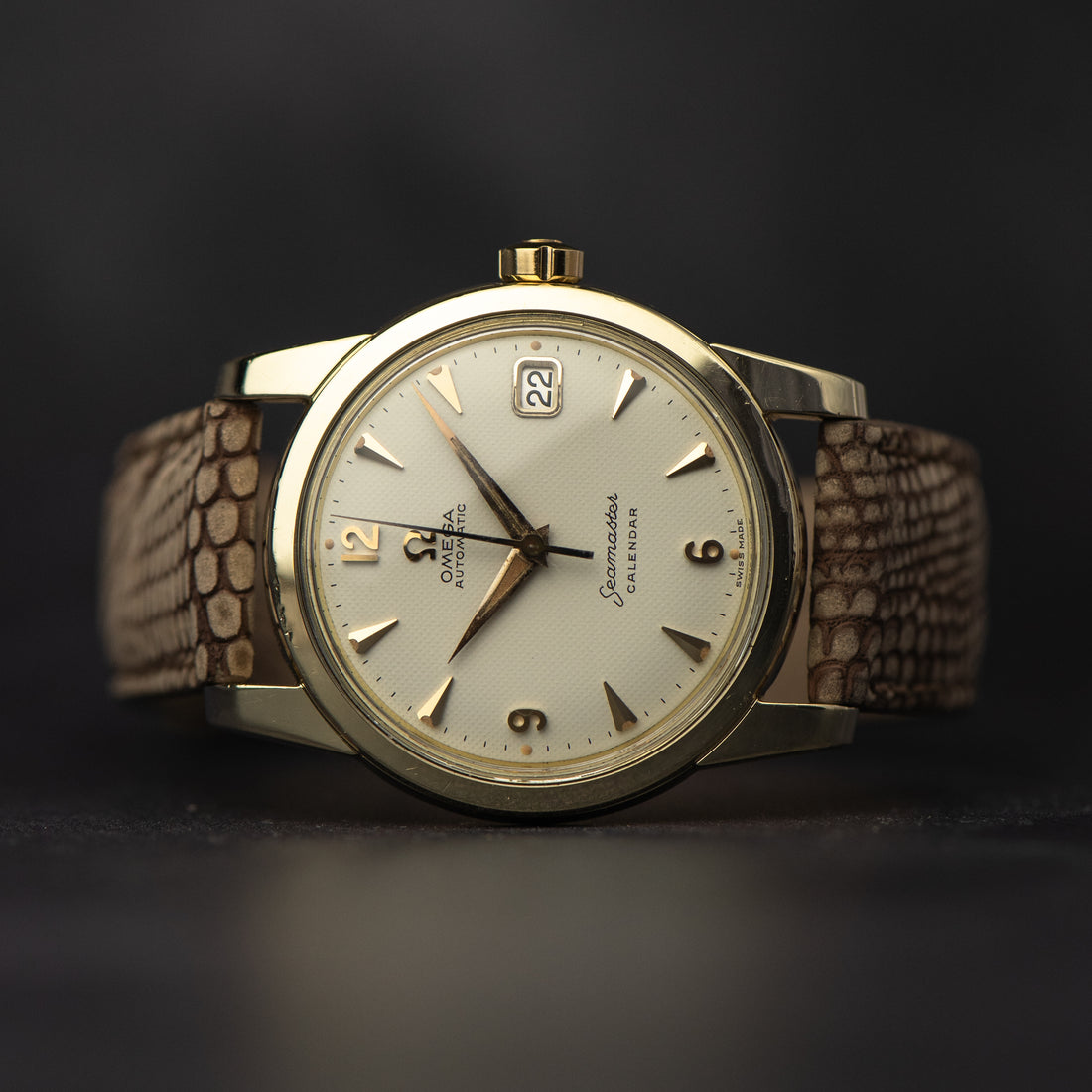 1959 OMEGA SEAMASTER CALENDAR BIG LOGO HONEYCOMB EXPLORER CAL. 503 REF. 2992-3SC