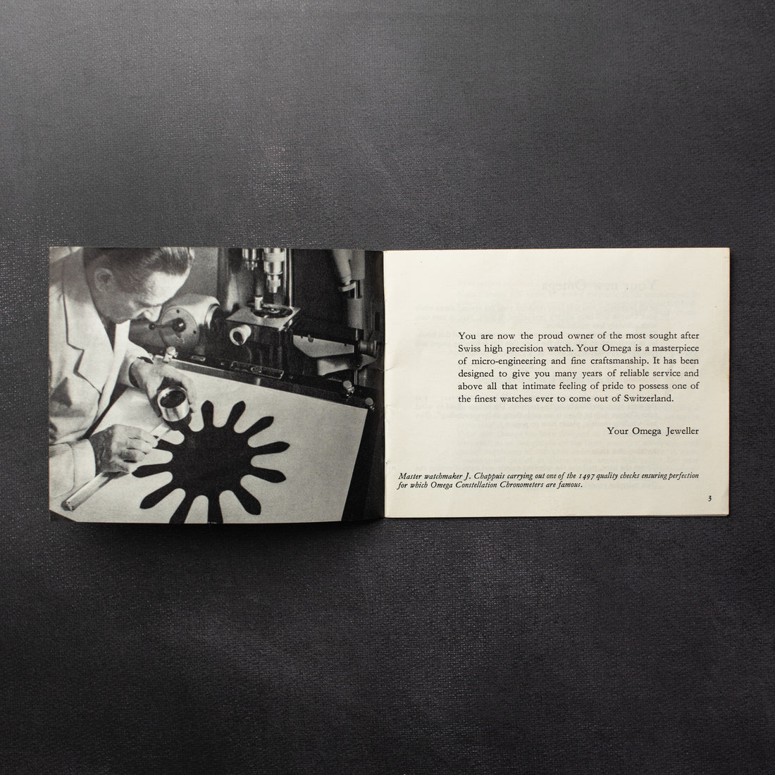 YOU AND YOUR OMEGA BOOKLET FOR SPEEDMASTER AND CHRONOGRAPH