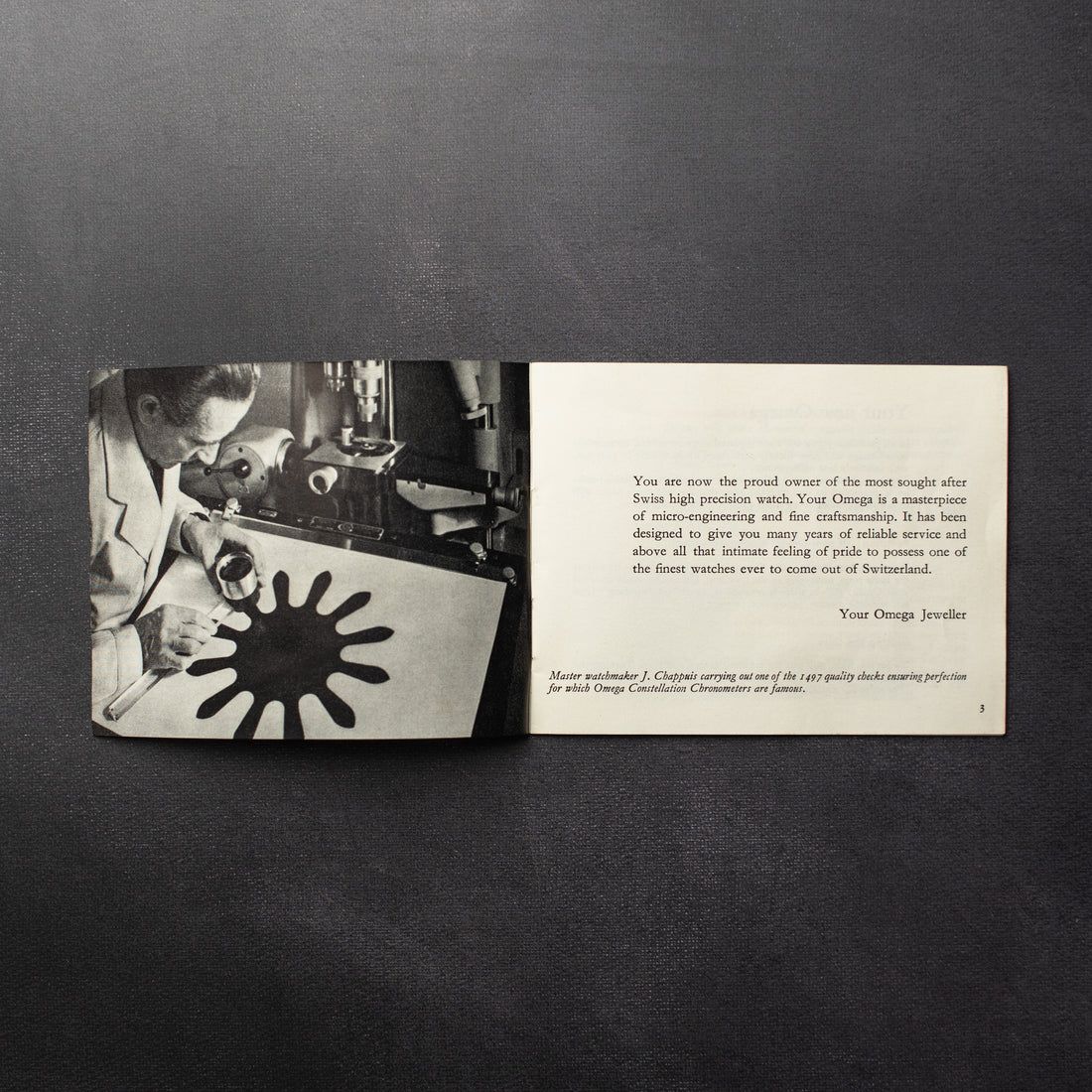 YOU AND YOUR OMEGA BOOKLET FOR SPEEDMASTER AND CHRONOGRAPH
