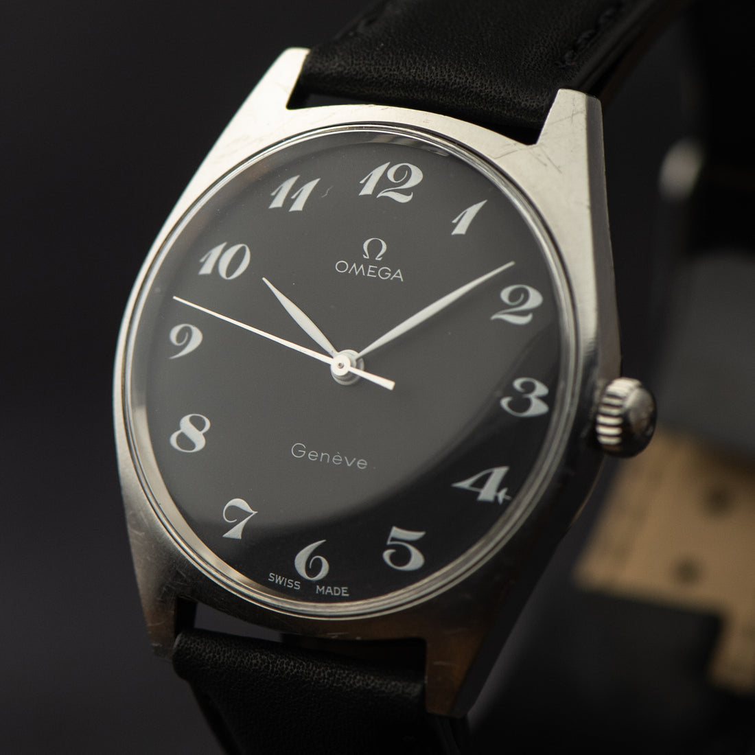 1968 OMEGA GENEVE BREGUET MATTE BLACK CAL. 601 REF. 135.041