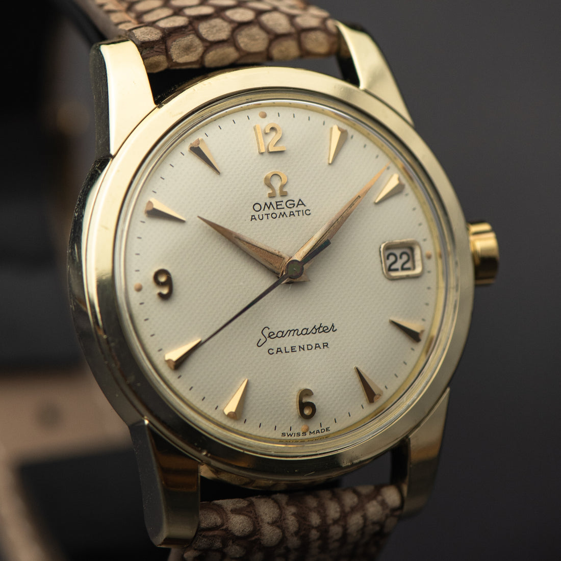 1959 OMEGA SEAMASTER CALENDAR BIG LOGO HONEYCOMB EXPLORER CAL. 503 REF. 2992-3SC