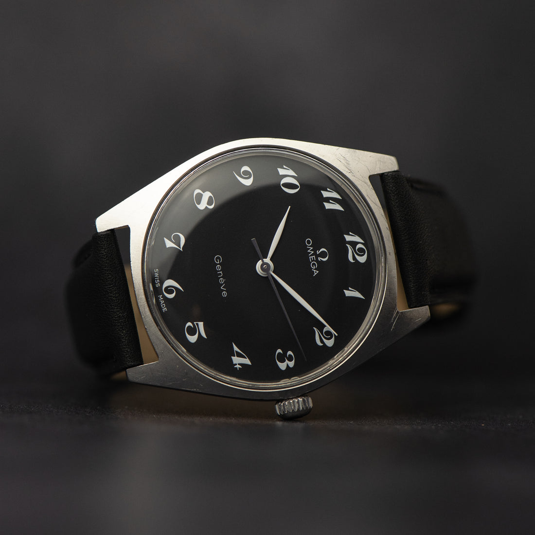 1968 OMEGA GENEVE BREGUET MATTE BLACK CAL. 601 REF. 135.041