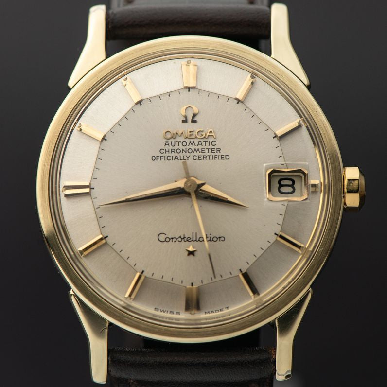 1966 OMEGA CONSTELLATION PIE PAN SUNBURST DOG-LEG CAL. 561 REF. 168.005