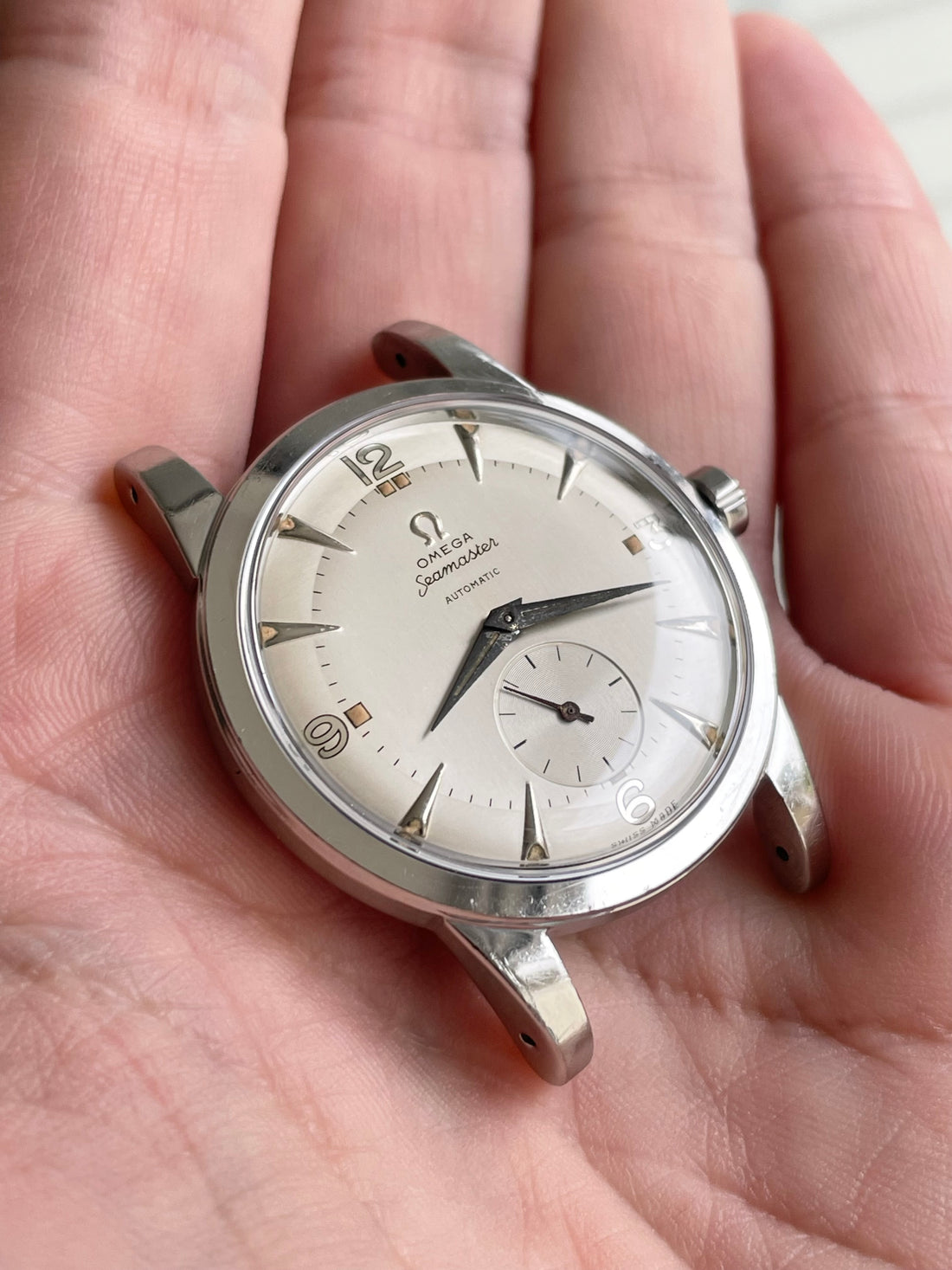 1950 OVERSIZE OMEGA SEAMASTER TWO TONE SUB SECONDS EXPLORER BUMPER CAL. 332 REF. 2493-8