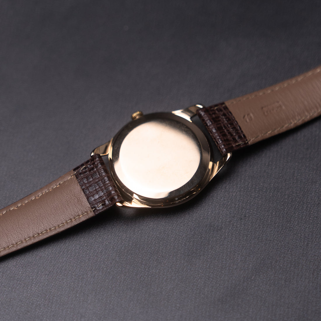 1952 OVERSIZE 14K ROSE GOLD OMEGA TRESOR HONEYCOMB CROSSHAIR SUB SECONDS CAL. 265 REF. 2619