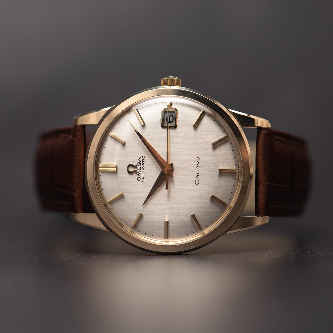 1968 9K GOLD OMEGA GENEVE QUICKSET WITH PAPERWORK CAL. 565 REF. 161/25418
