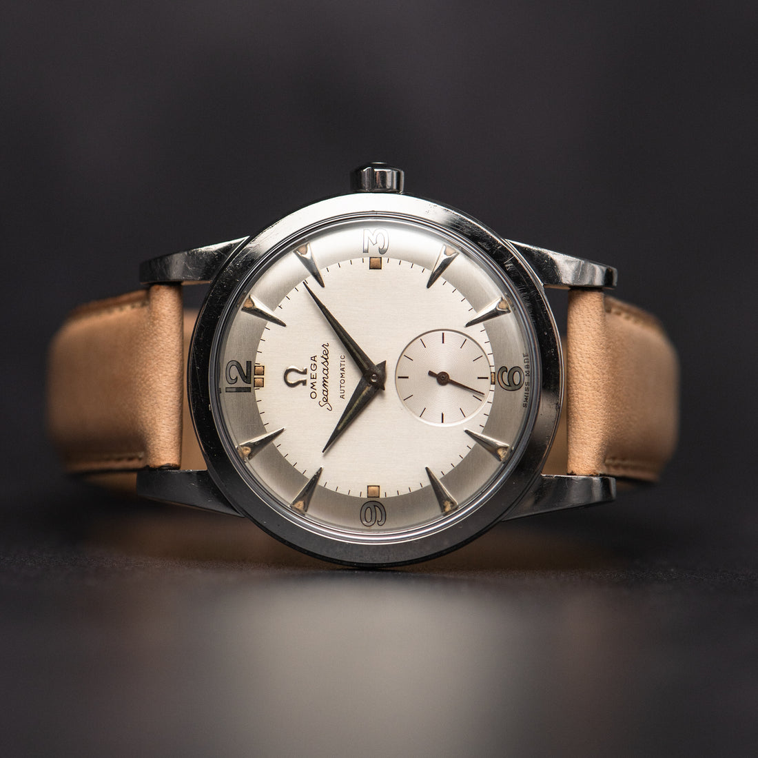 1950 OVERSIZE OMEGA SEAMASTER TWO TONE SUB SECONDS EXPLORER BUMPER CAL. 332 REF. 2493-8