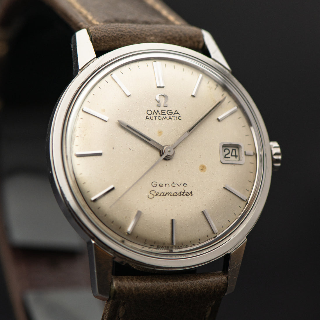 1967 DOUBLE SIGNED OMEGA GENEVE SEAMASTER QUICKSET CAL. 565 REF. 166.002