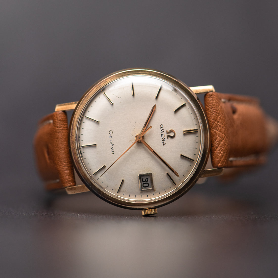 1969 9K GOLD OMEGA GENEVE QUICKSET RAINBOW HUE CAL. 613 REF. 131/25016