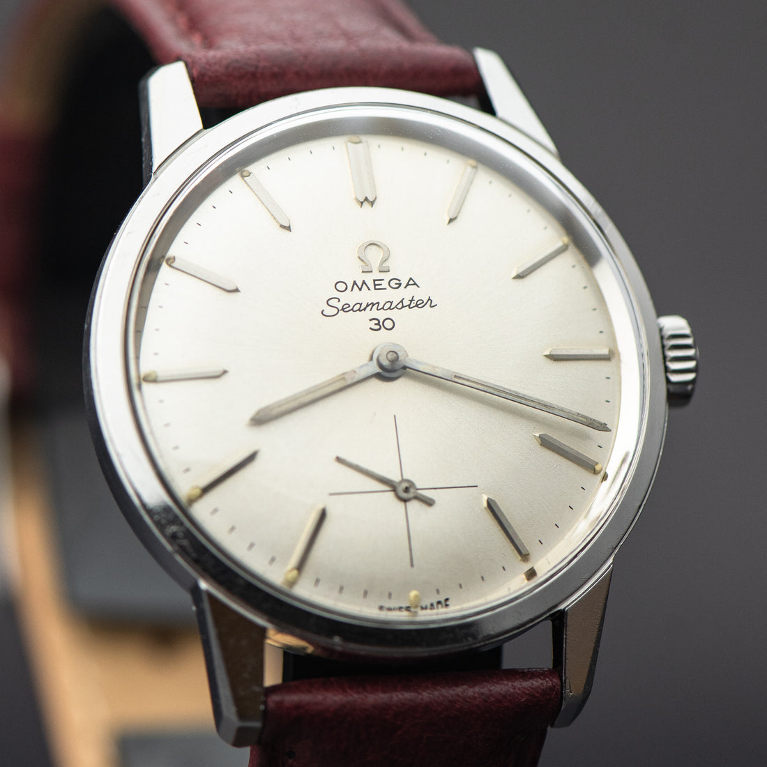 1963 OMEGA SEAMASTER 30 SUNBURST CROSSHAIR SUB SECONDS CAL. 269 REF. 125.007-63