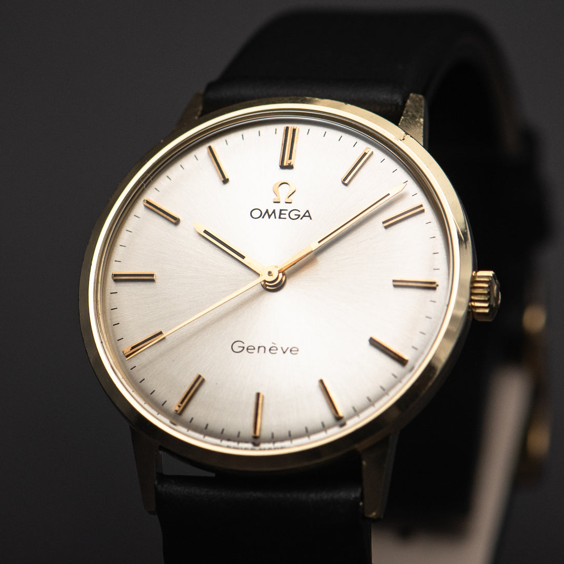 1969 14K GOLD OMEGA GENEVE SUNBURST CAL. 601 REF. 131.041