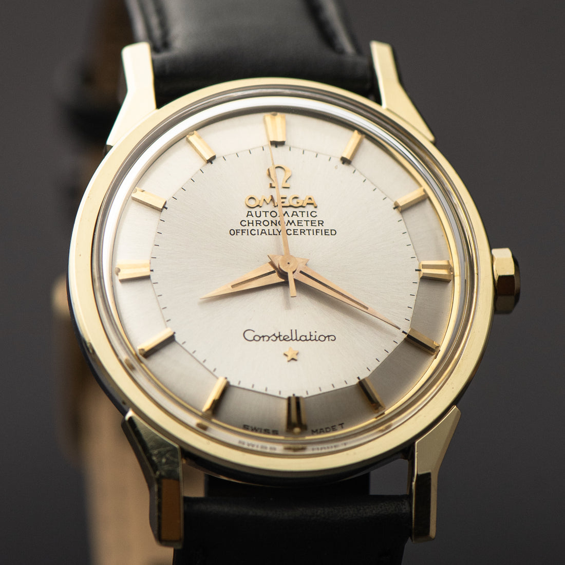 1963 OMEGA CONSTELLATION PIE PAN SUNBURST DOG-LEG COLLECTORS SET CAL. 552 REF. 167.005