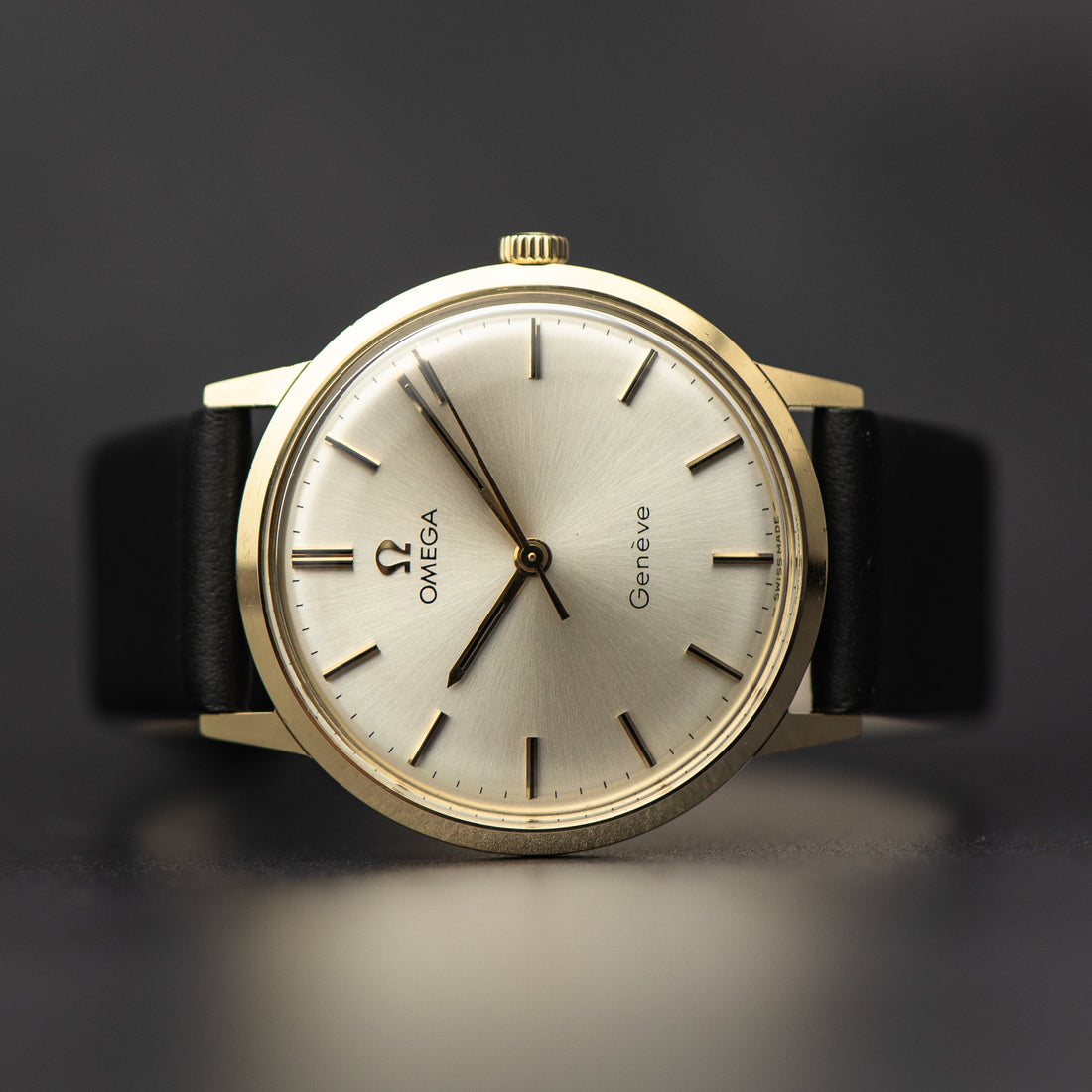 1970 14K GOLD OMEGA GENEVE SUNBURST CAL. 601 REF. 131.041