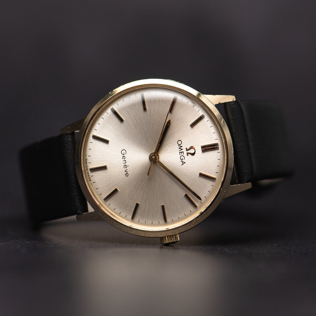 1969 14K GOLD OMEGA GENEVE SUNBURST CAL. 601 REF. 131.041