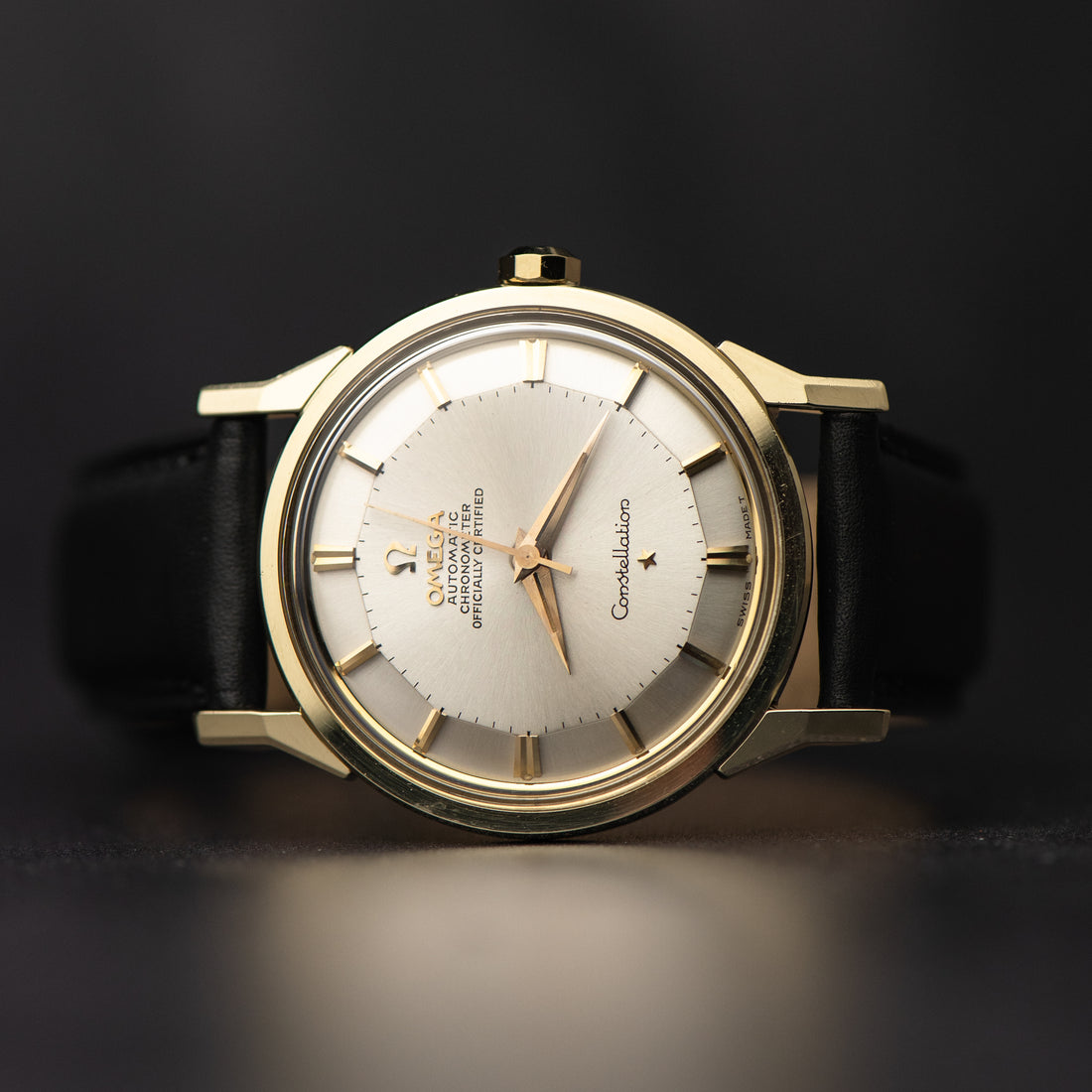 1963 OMEGA CONSTELLATION PIE PAN SUNBURST DOG-LEG COLLECTORS SET CAL. 552 REF. 167.005