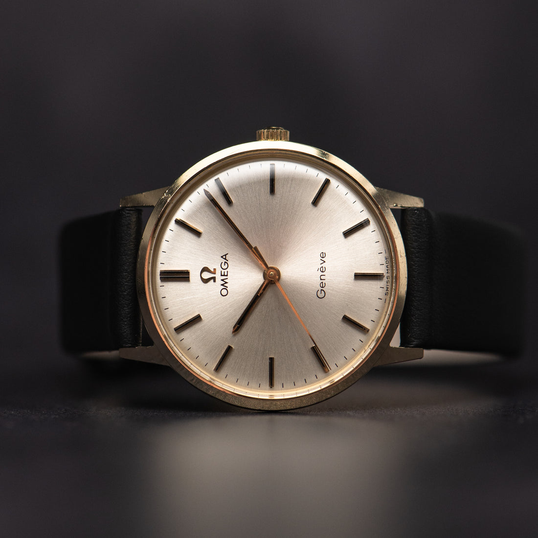 1969 14K GOLD OMEGA GENEVE SUNBURST CAL. 601 REF. 131.041