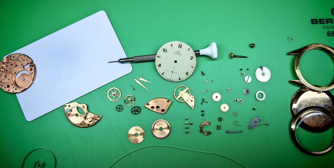 1952 OVERSIZE 14K ROSE GOLD OMEGA TRESOR HONEYCOMB CROSSHAIR SUB SECONDS CAL. 265 REF. 2619