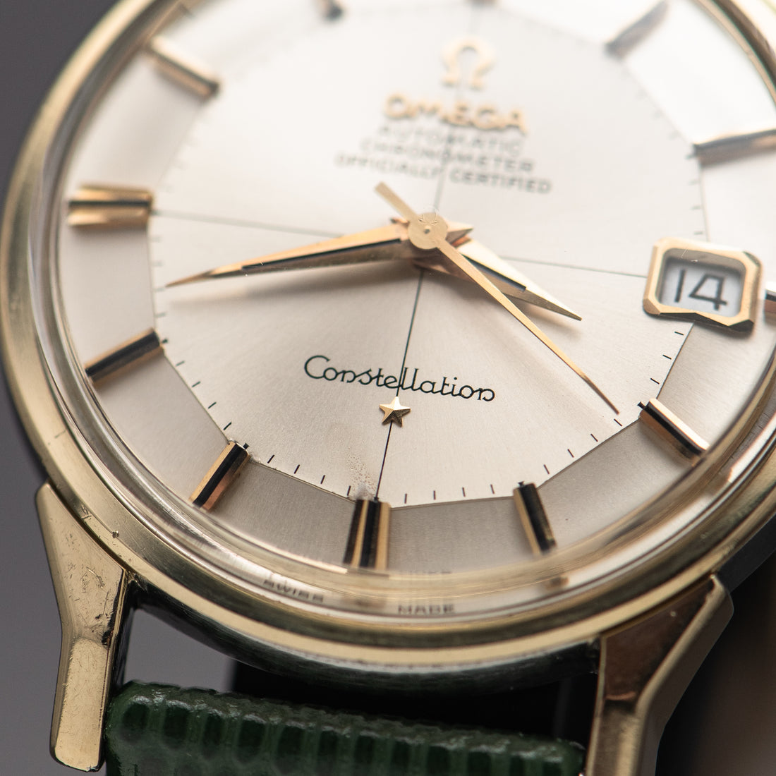 1966 OMEGA CONSTELLATION PIE PAN CROSSHAIR SUNBURST DOG-LEG CAL. 561 REF. 168.005