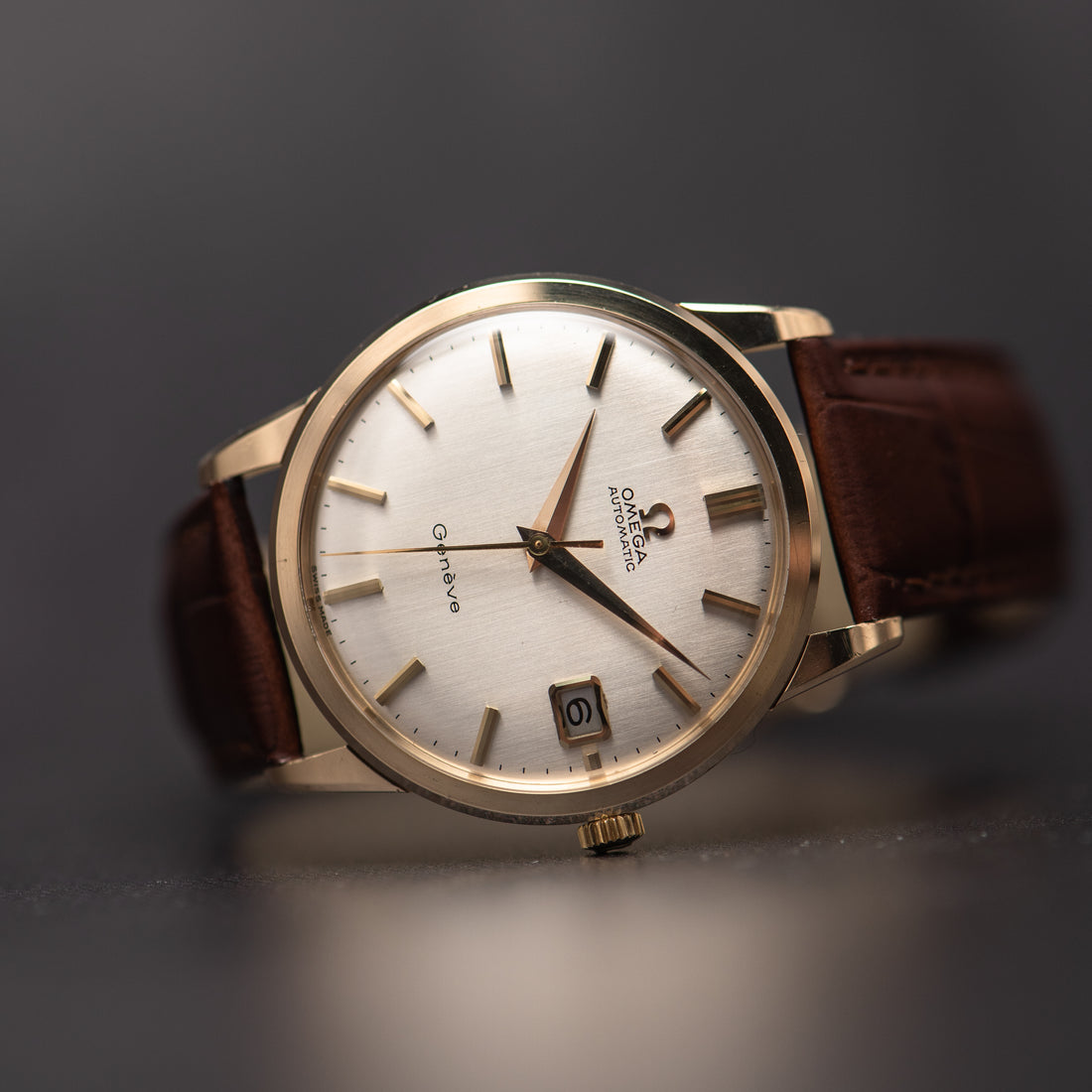 1968 9K GOLD OMEGA GENEVE QUICKSET WITH PAPERWORK CAL. 565 REF. 161/25418