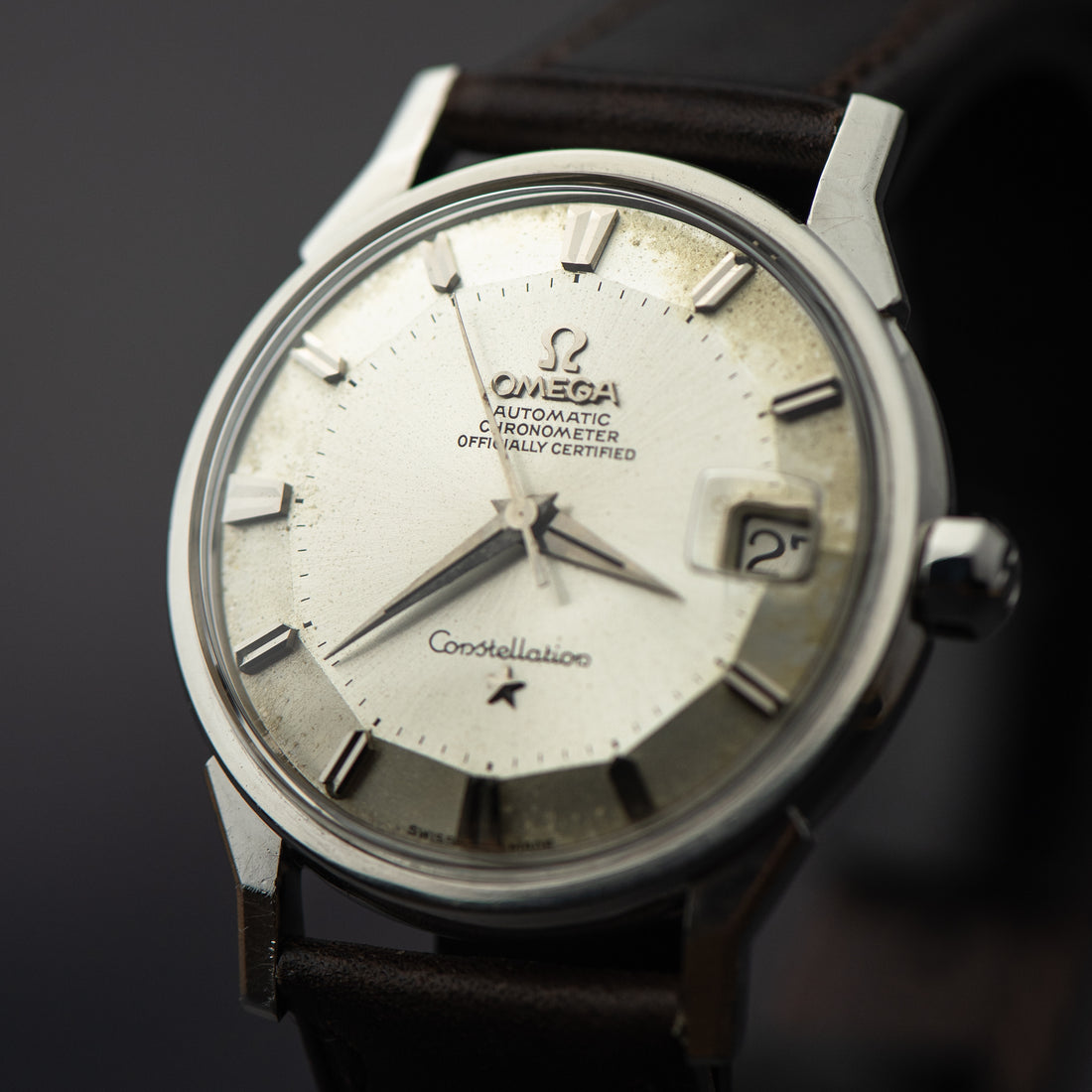 1962 OMEGA CONSTELLATION PIE PAN SUNBURST DOG-LEG CAL. 561 REF. 14902 SC - 61