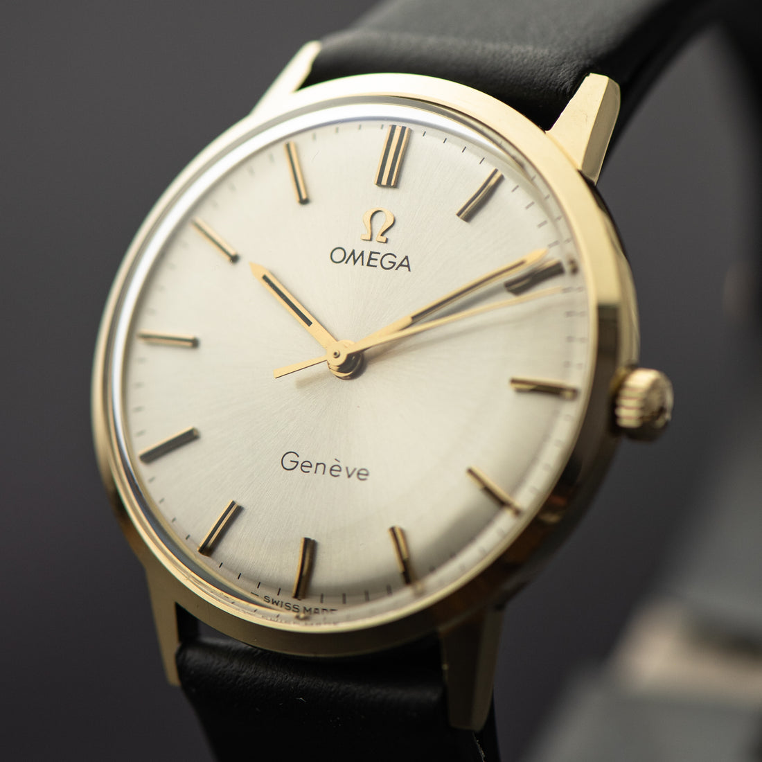 1970 14K GOLD OMEGA GENEVE SUNBURST CAL. 601 REF. 131.041