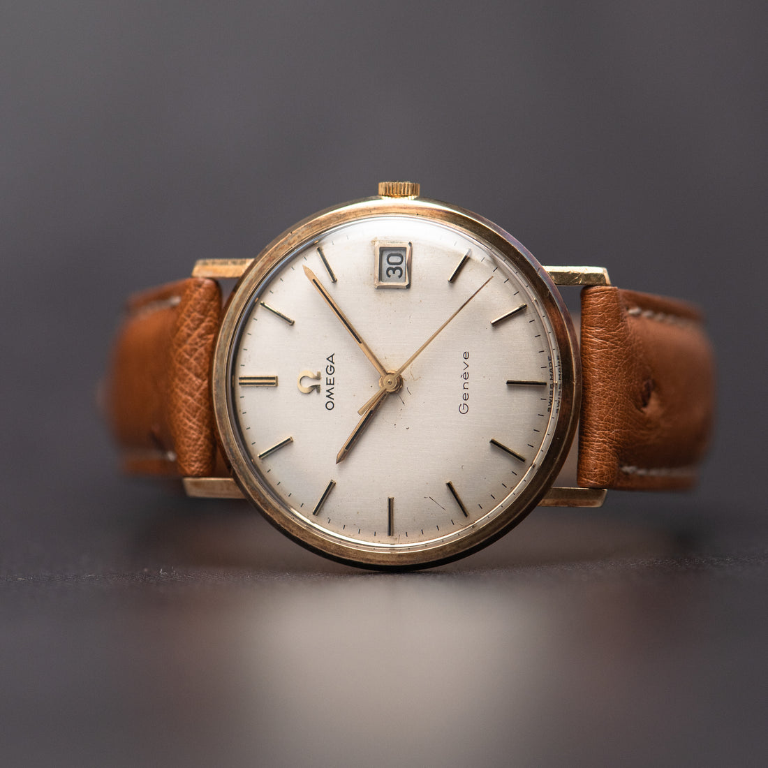 1969 9K GOLD OMEGA GENEVE QUICKSET RAINBOW HUE CAL. 613 REF. 131/25016