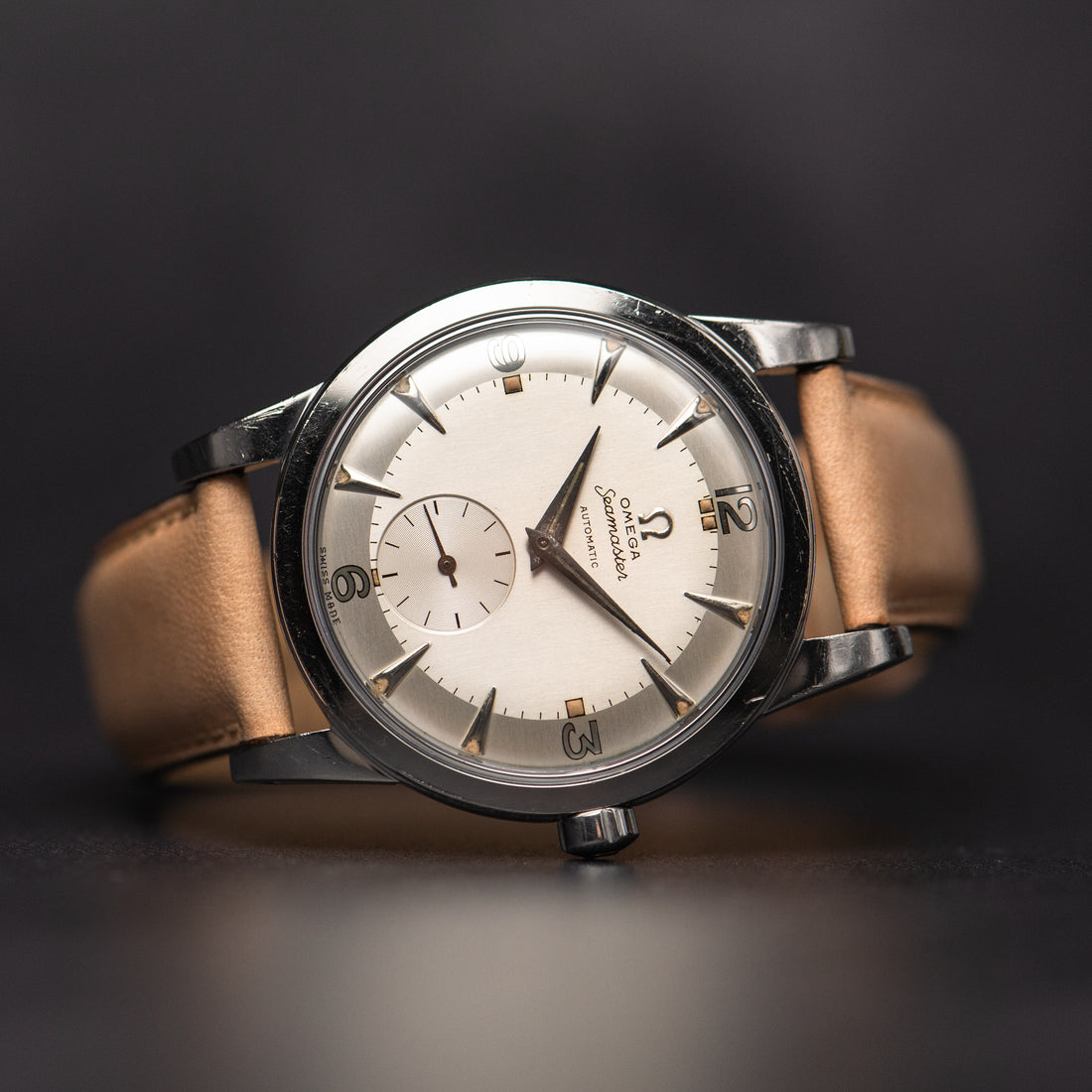 1950 OVERSIZE OMEGA SEAMASTER TWO TONE SUB SECONDS EXPLORER BUMPER CAL. 332 REF. 2493-8