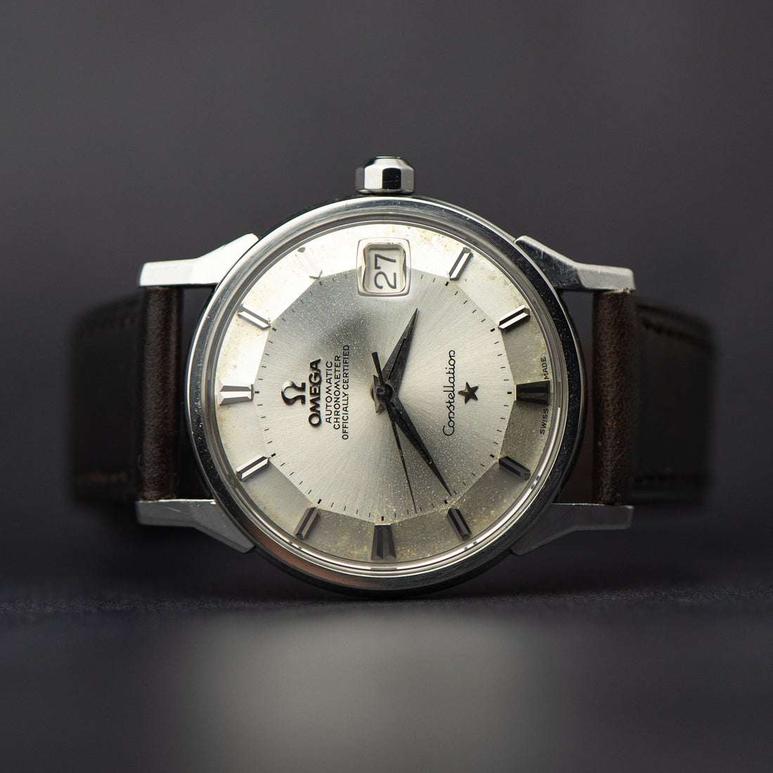 1962 OMEGA CONSTELLATION PIE PAN SUNBURST DOG-LEG CAL. 561 REF. 14902 SC - 61