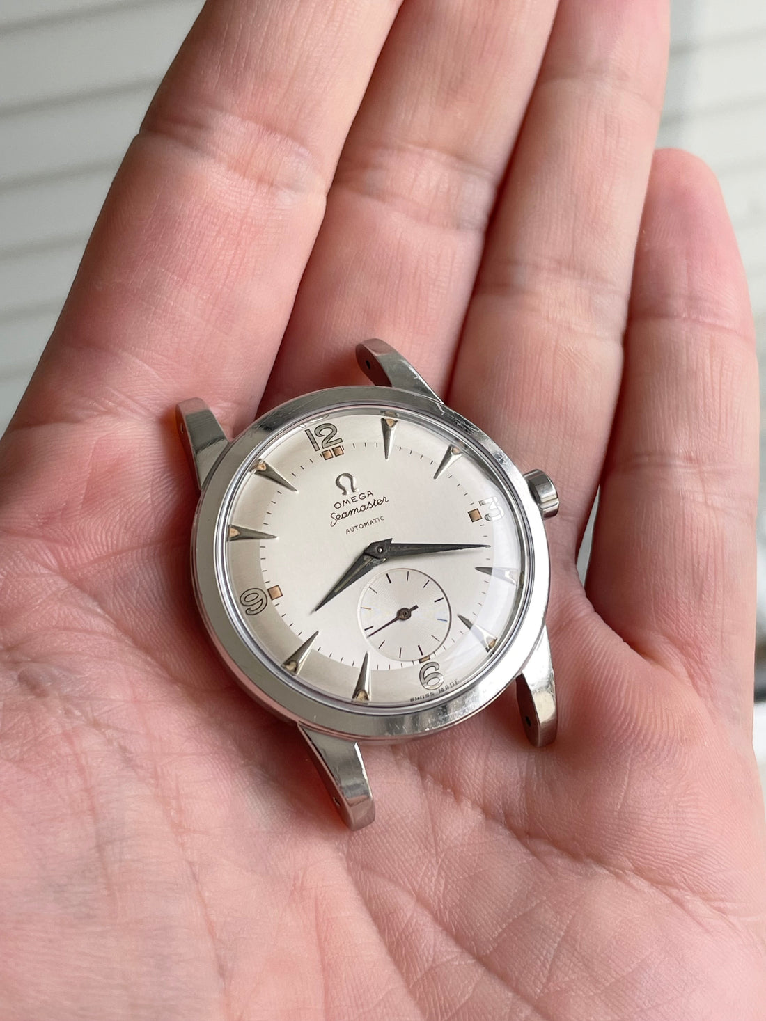 1950 OVERSIZE OMEGA SEAMASTER TWO TONE SUB SECONDS EXPLORER BUMPER CAL. 332 REF. 2493-8
