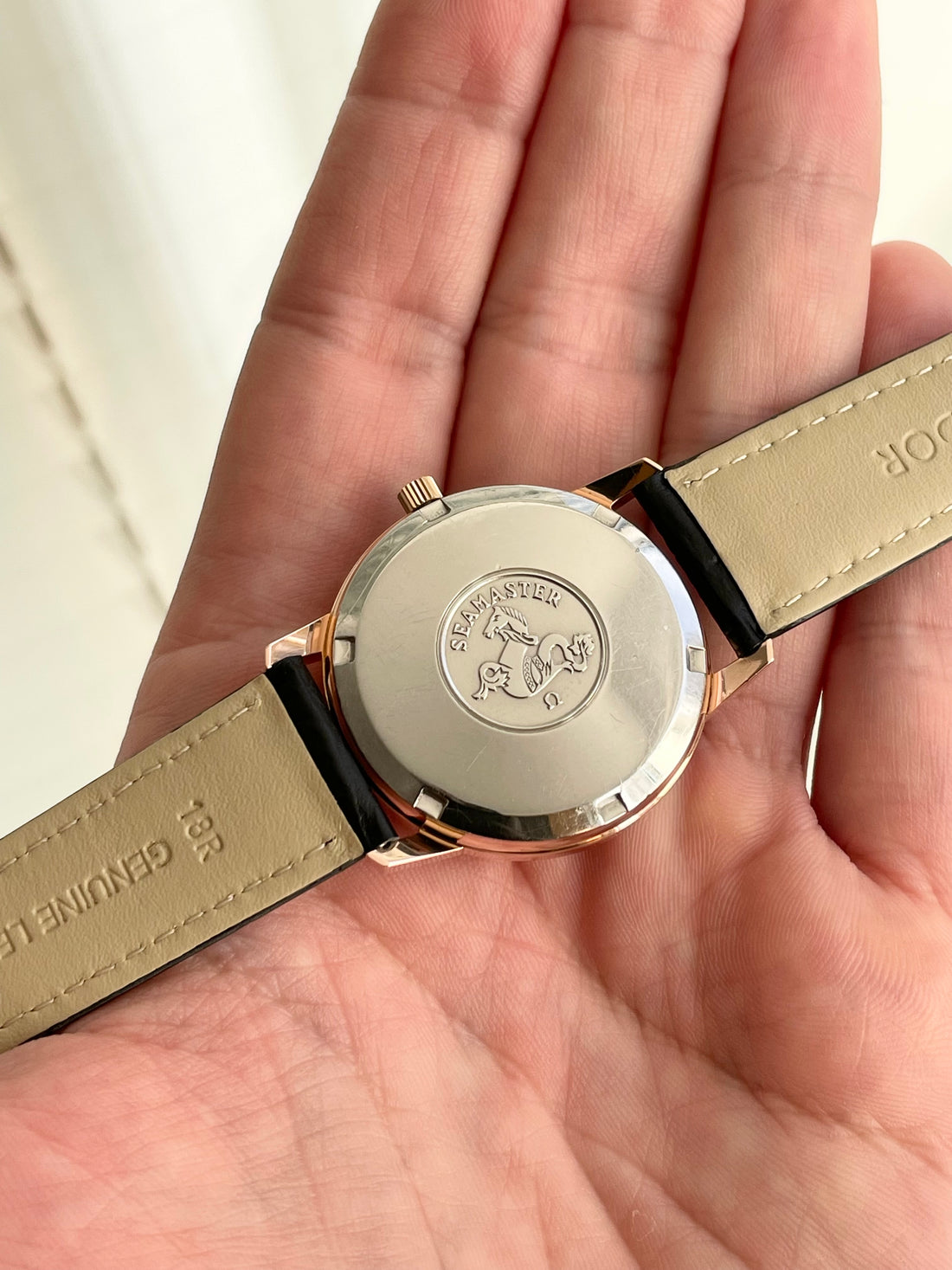 1967 ROSE GOLD OMEGA SEAMASTER “SPEEDMASTER COMPANION” WHITE TECHNICAL RED CROSSHAIR QUICKSET CAL. 565 REF. 166.002