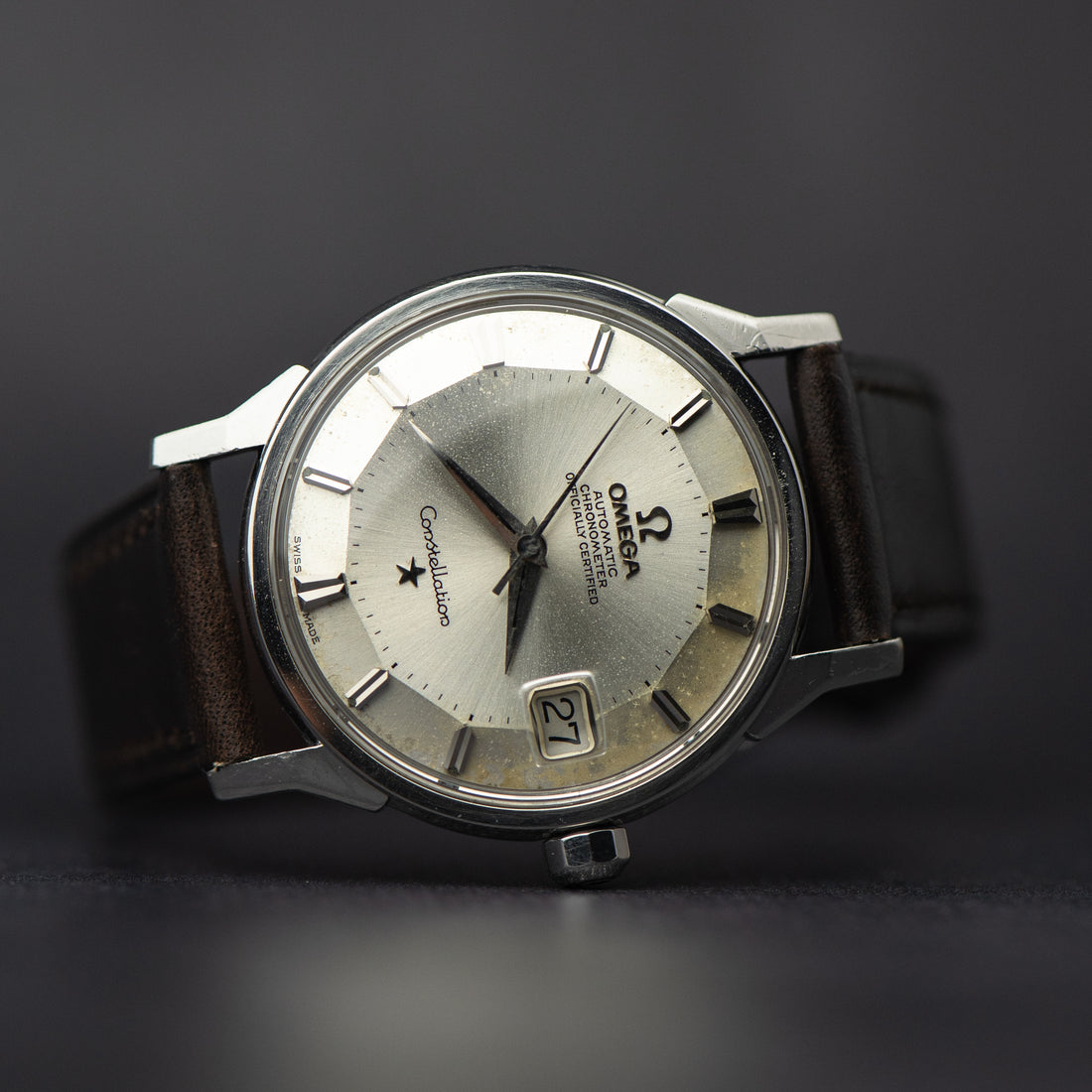 1962 OMEGA CONSTELLATION PIE PAN SUNBURST DOG-LEG CAL. 561 REF. 14902 SC - 61