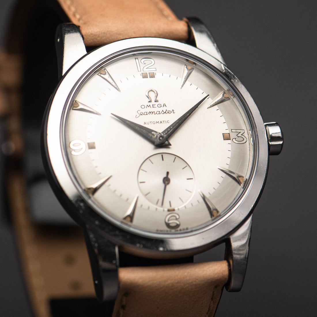 1950 OVERSIZE OMEGA SEAMASTER TWO TONE SUB SECONDS EXPLORER BUMPER CAL. 332 REF. 2493-8