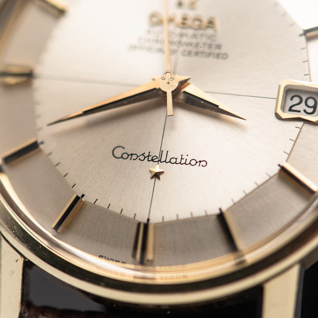 1966 OMEGA CONSTELLATION PIE PAN CROSSHAIR SUNBURST QUICKSET CAL. 564 REF. 168.010