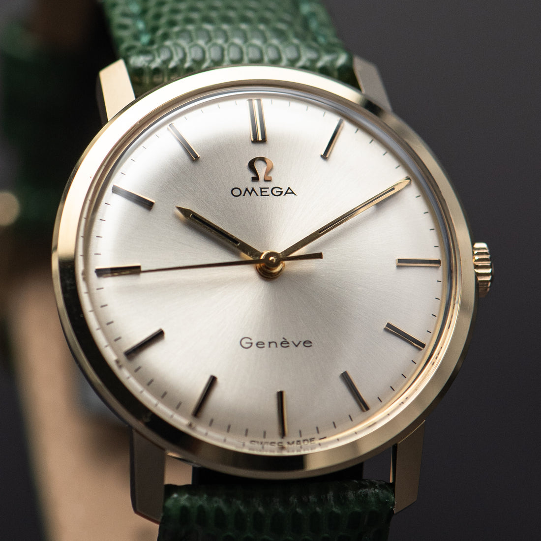 1968 14K GOLD OMEGA GENEVE SUNBURST CAL. 601 REF. 131.021 SP