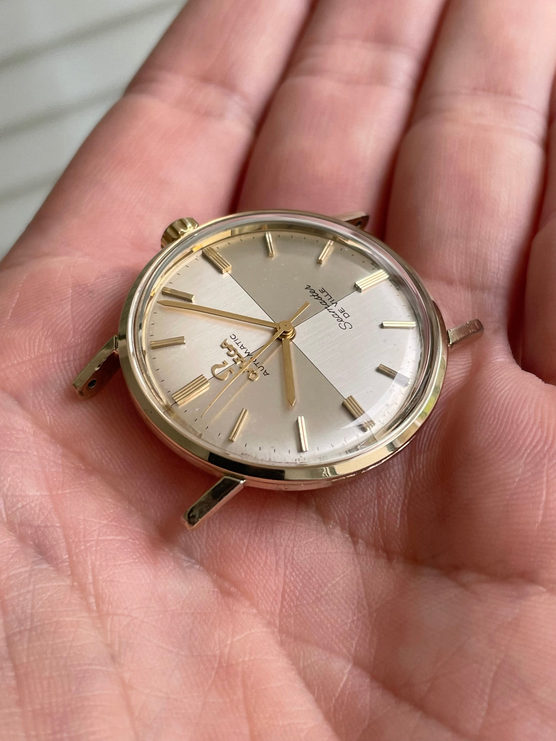 1964 14K GOLD FILLED OMEGA SEAMASTER DE VILLE HARLEQUIN CAL. 550 REF. LL6287-1