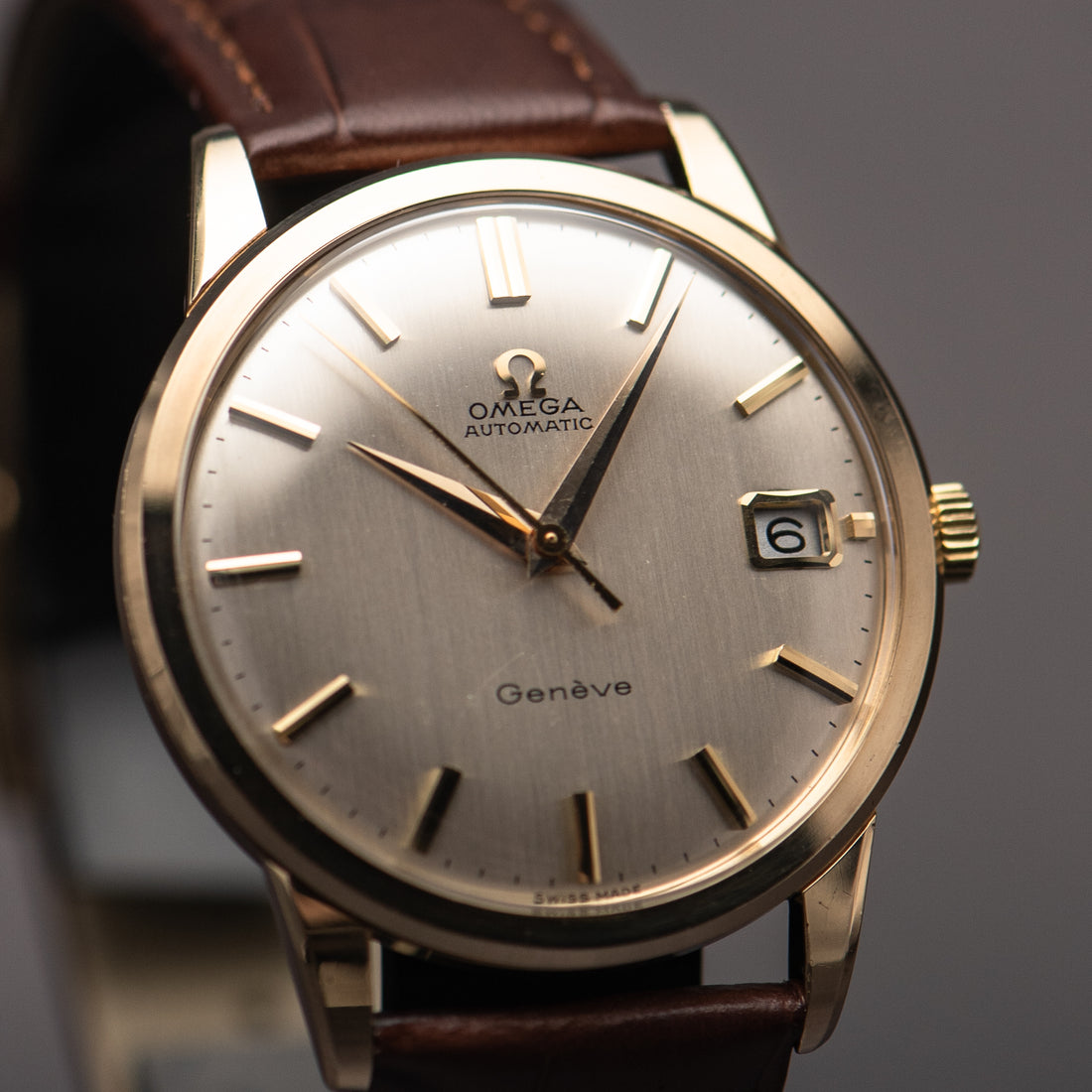 1968 9K GOLD OMEGA GENEVE QUICKSET WITH PAPERWORK CAL. 565 REF. 161/25418