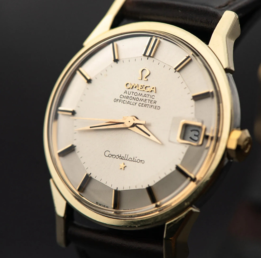 1966 OMEGA CONSTELLATION PIE PAN SUNBURST DOG-LEG CAL. 561 REF. 168.005