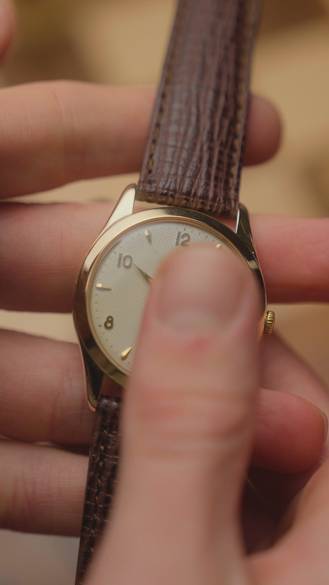 1952 OVERSIZE 14K ROSE GOLD OMEGA TRESOR HONEYCOMB CROSSHAIR SUB SECONDS CAL. 265 REF. 2619