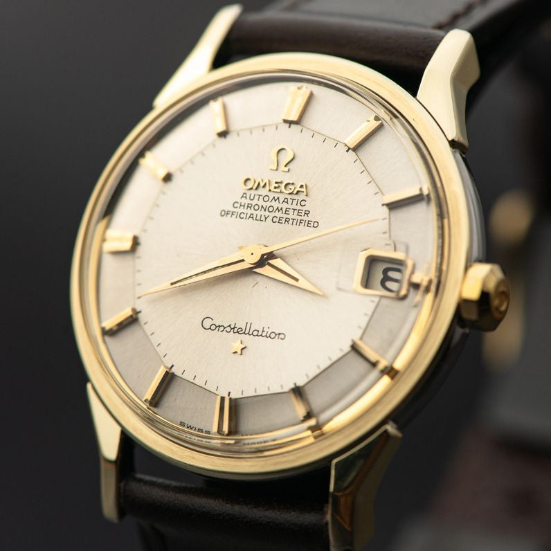 1966 OMEGA CONSTELLATION PIE PAN SUNBURST DOG-LEG CAL. 561 REF. 168.005