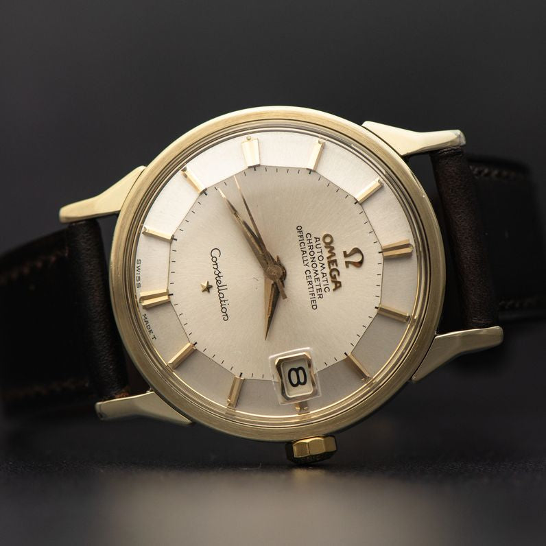 1966 OMEGA CONSTELLATION PIE PAN SUNBURST DOG-LEG CAL. 561 REF. 168.005